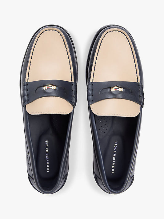 Leather Debossed Logo Loafers