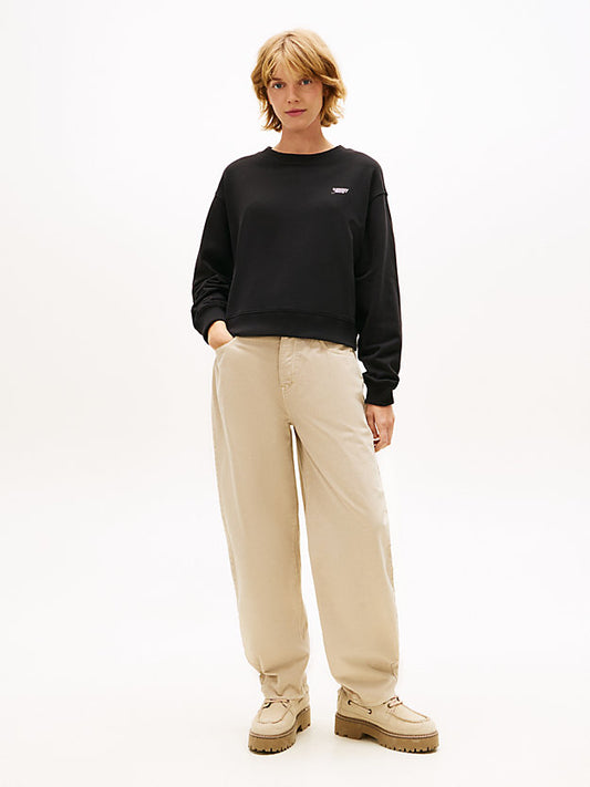 Athleisure Metallic Logo Relaxed Sweatshirt
