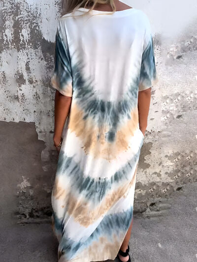 Tie-Dye-Kurzkleid mit Taschen in voller Größe
