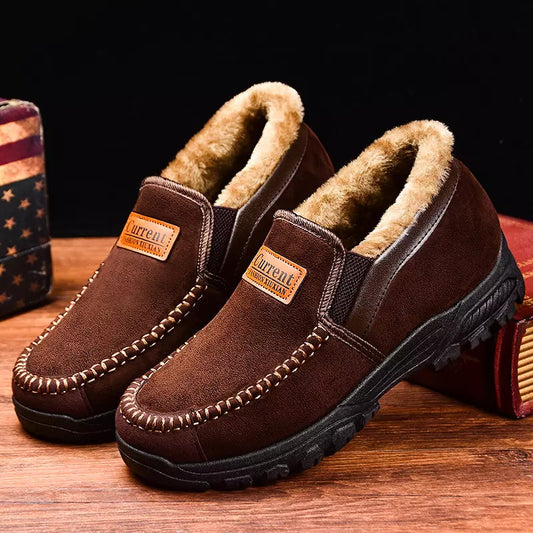 Bequeme wasserdichte warme Leder-Schneestiefel