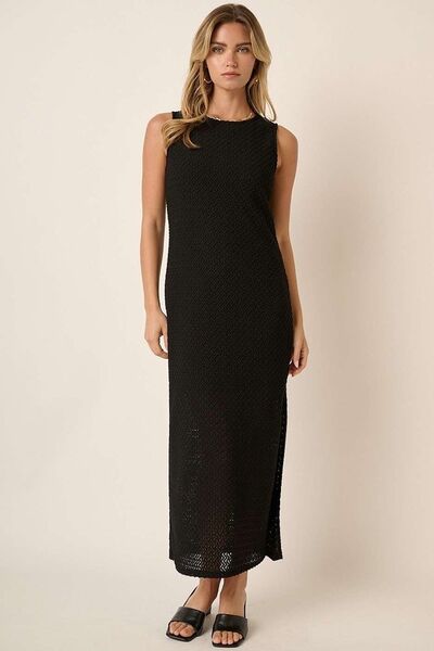 Mittoshop ärmelloses Kleid mit Rundhalsausschnitt und seitlichem Schlitz