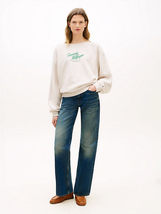 Logo Relaxed Boat Neck Sweatshirt