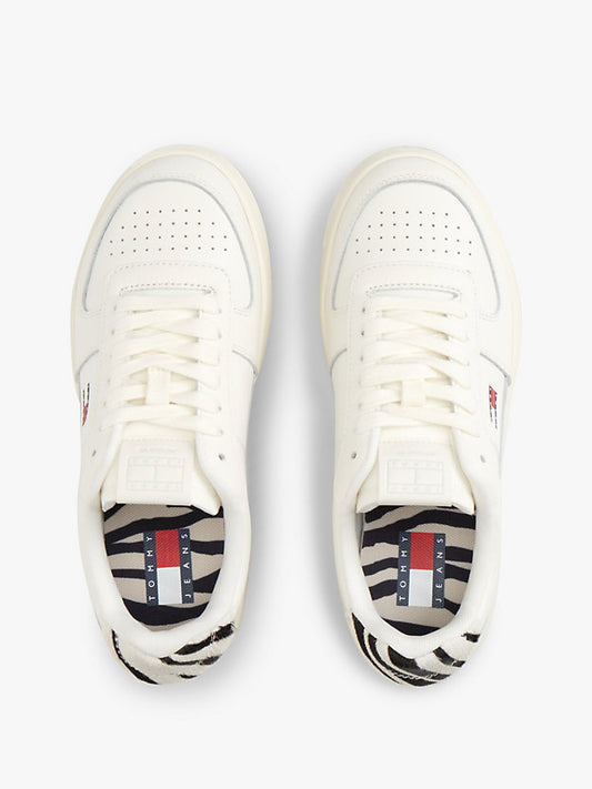 Zebra Heel Leather Archive Court Trainers