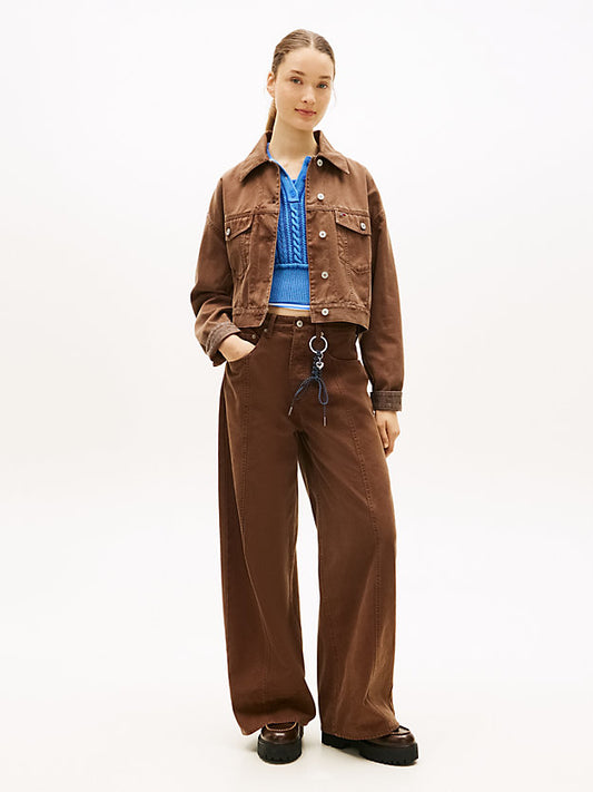 Washed Canvas Oversized Trucker Jacket