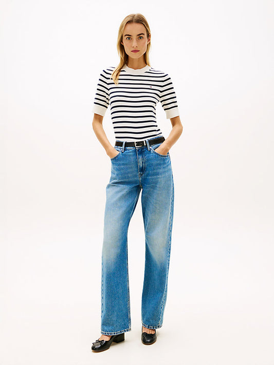 Fine Knit Jersey Short Sleeve Jumper