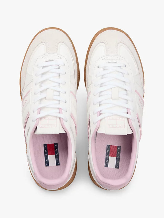 The Greenwich Leather Mixed Texture Platform Trainers