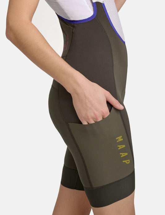 Cuissard cargo à bretelles Alt_Road pour femmes - Vert olive brûlé