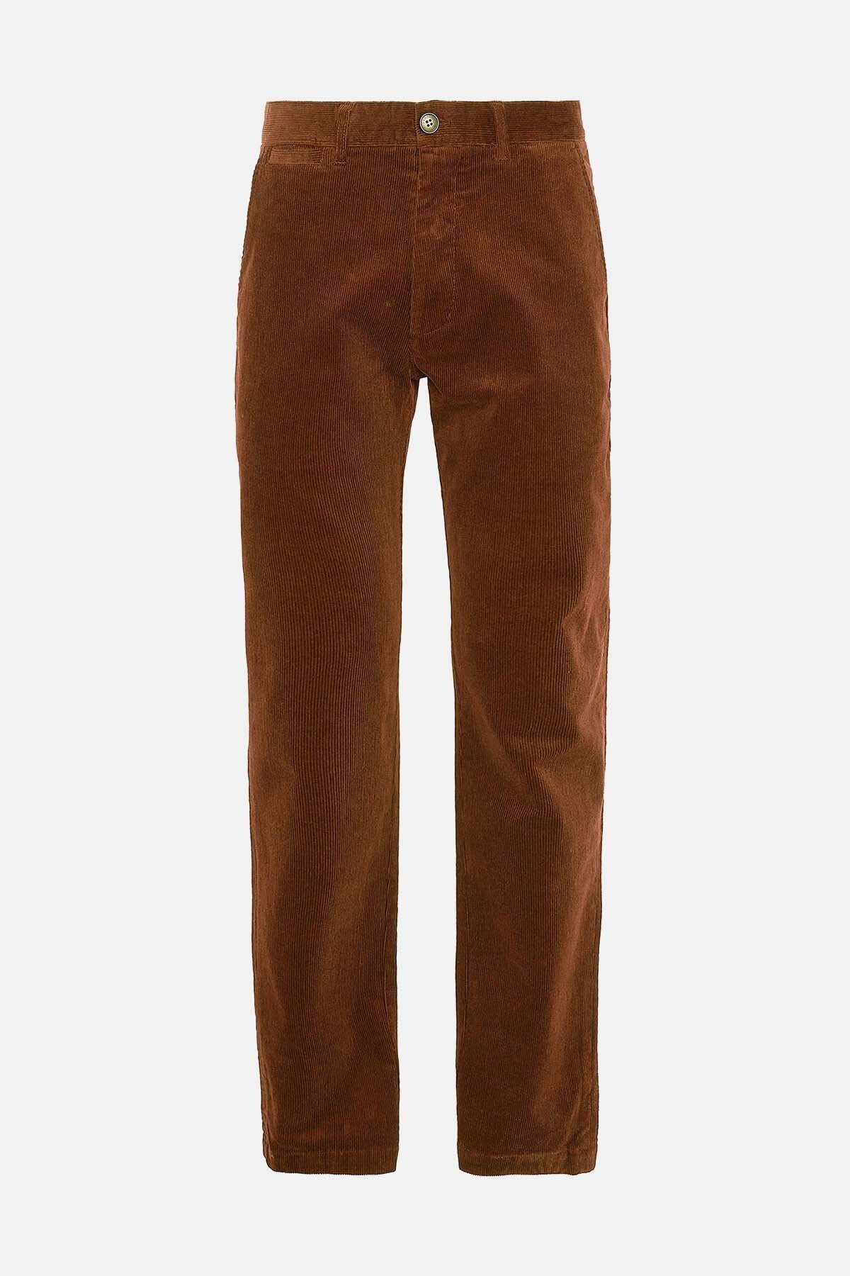 Stretch Cord Tailored Trousers - DARK HONEY