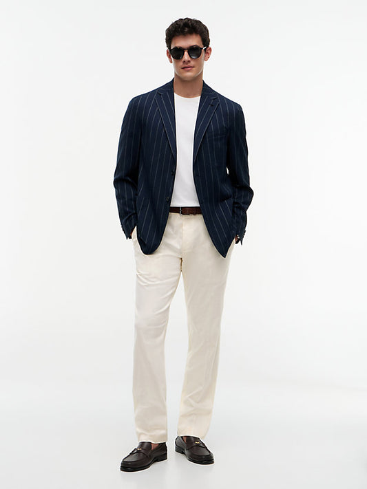 Flex Pinstripe Regular Fit Seersucker Blazer