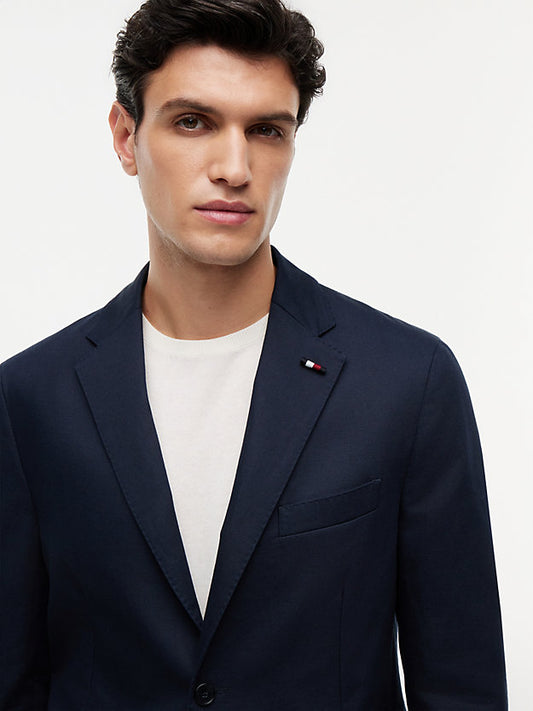 Regular Fit Linen Blend Single Breasted Blazer
