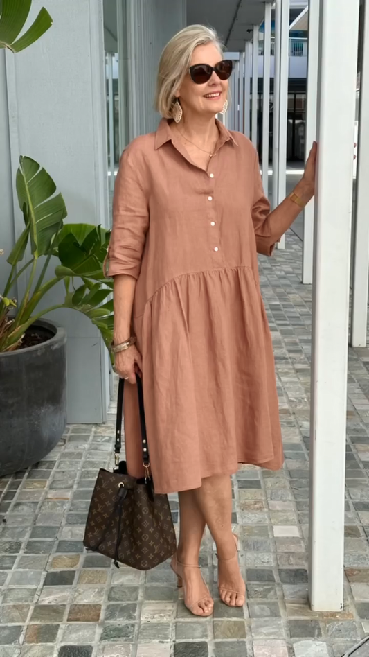 🎉🔥LETZTER TAG 50% RABATT🔥 Neues Damen Baumwoll-Leinen Freizeitkleid