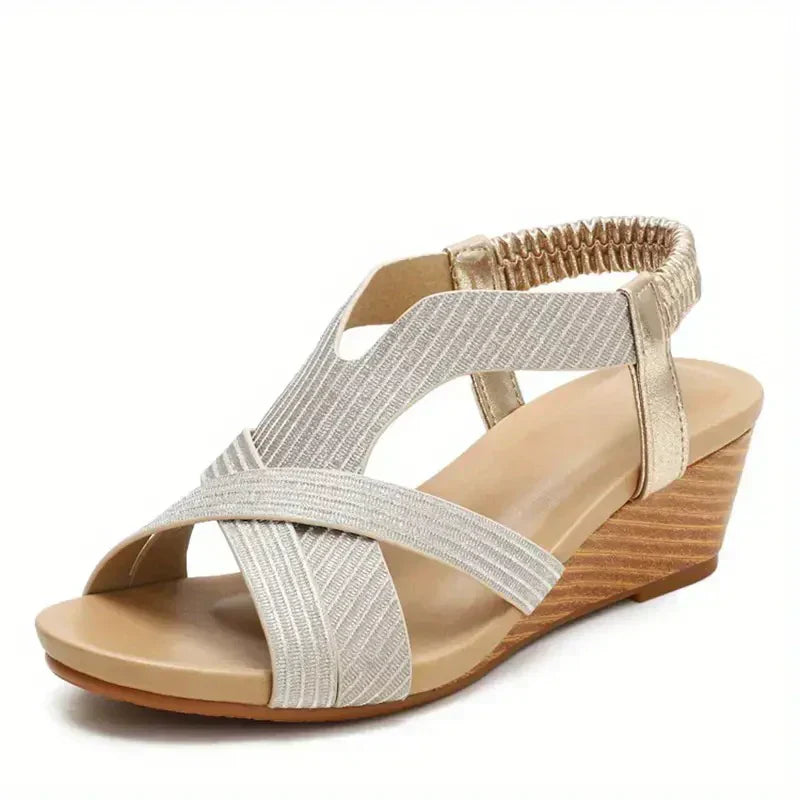 🔥DERNIER JOUR DE PROMOTION -50% - SANDALES ORTHOPÉDIQUES COMPENSÉES EN CUIR POUR FEMME