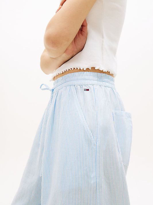 Loose Linen Blend Drawstring Trousers