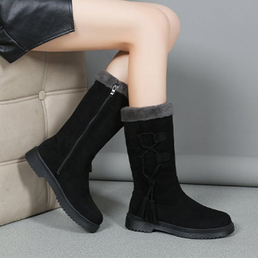 Damen Warme Wadenhohe Stiefel mit seitlichem Reißverschluss 🔥Direkt 50% Rabatt, Preis-Leistungs-Sieger! Dieses Angebot ist der Hammer!