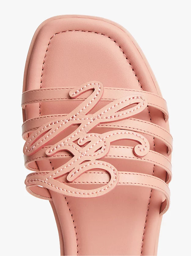 Logo Strap Leather Mules