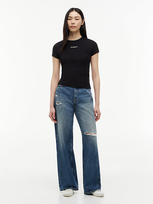 Claire Distressed High Rise Wide Leg Jeans