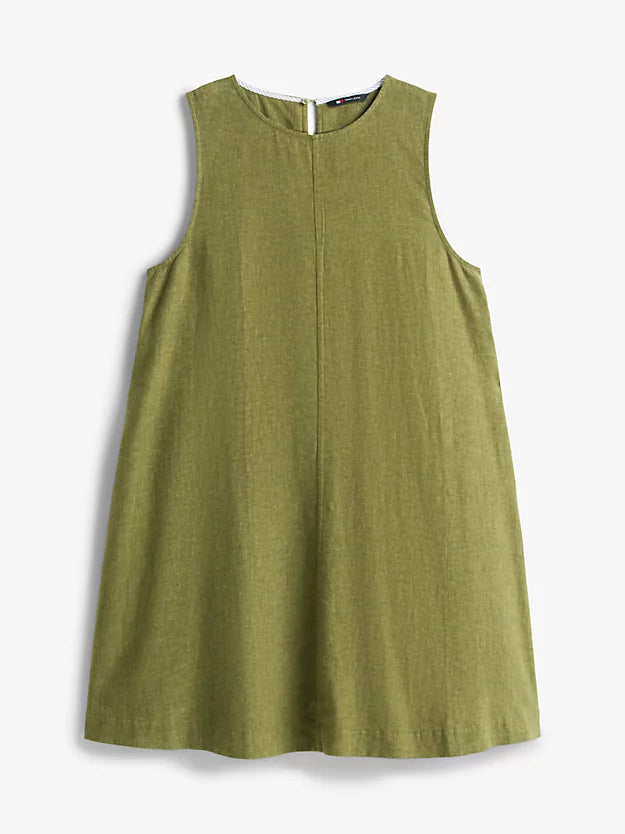 Slim Linen Blend Mini A-Line Dress