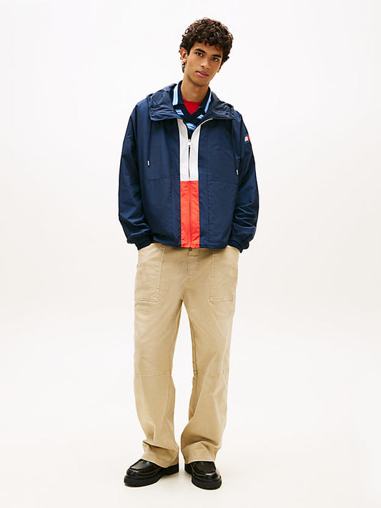 Oversized Colour-Blocked Water Repellent Chicago Windbreaker