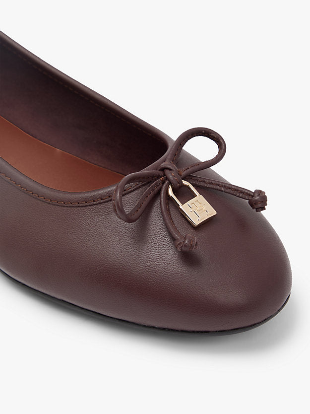 Monogram Charm Leather Ballerinas