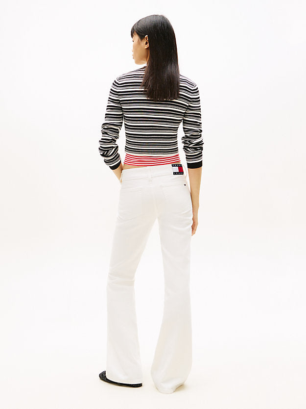 Low Rise Bootcut White Jeans