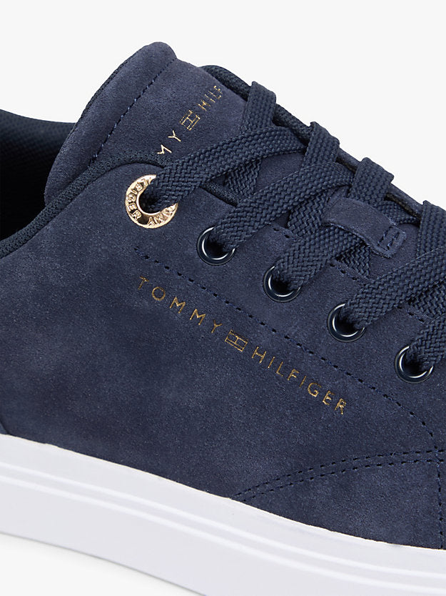 Suede Metallic Logo Cupsole Trainers