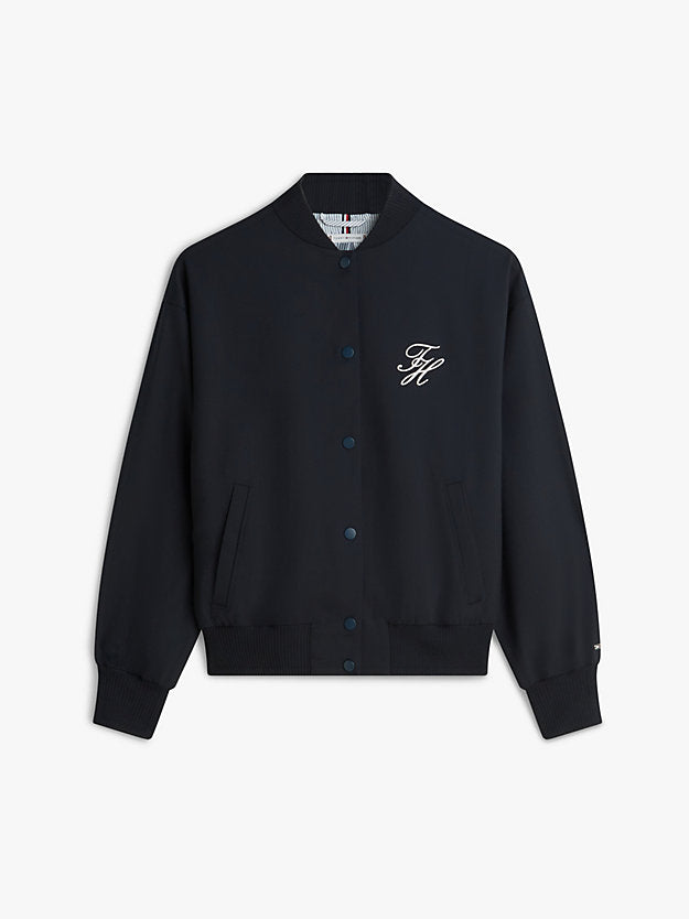 Timeless Wool Blend Relaxed Bomber Jacket