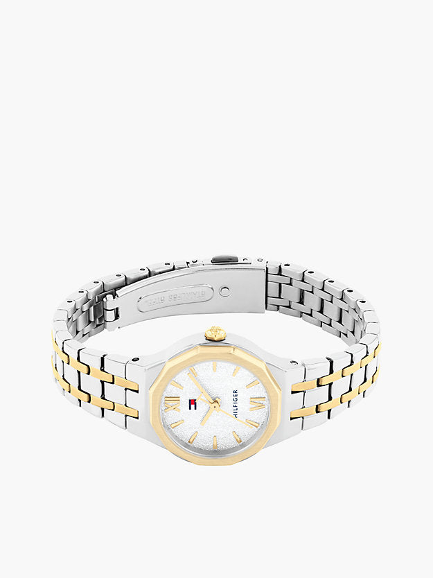 Two-Tone Stainless Steel Frosted Dial Chain-Link Watch