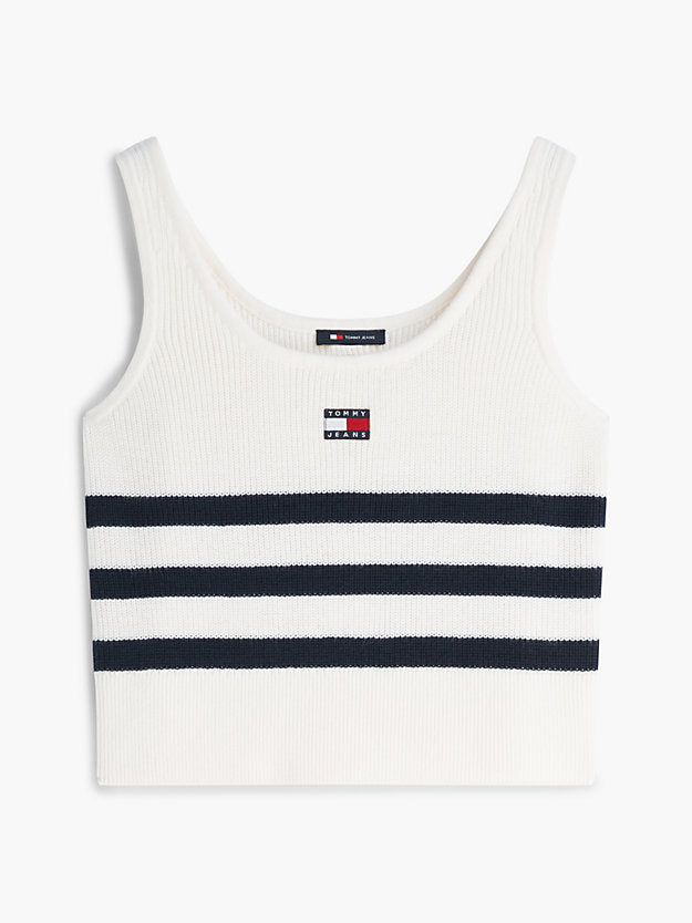 Badge Stripe Knit Tank Top