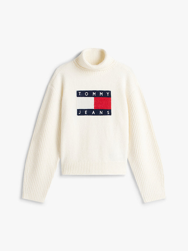 Flag Intarsia Relaxed Turtleneck Jumper