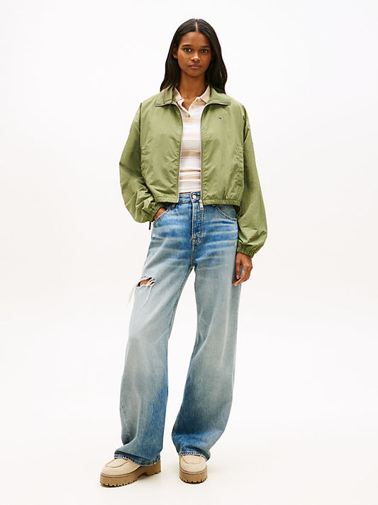 Water Repellent Tie Side Zip-Thru Jacket