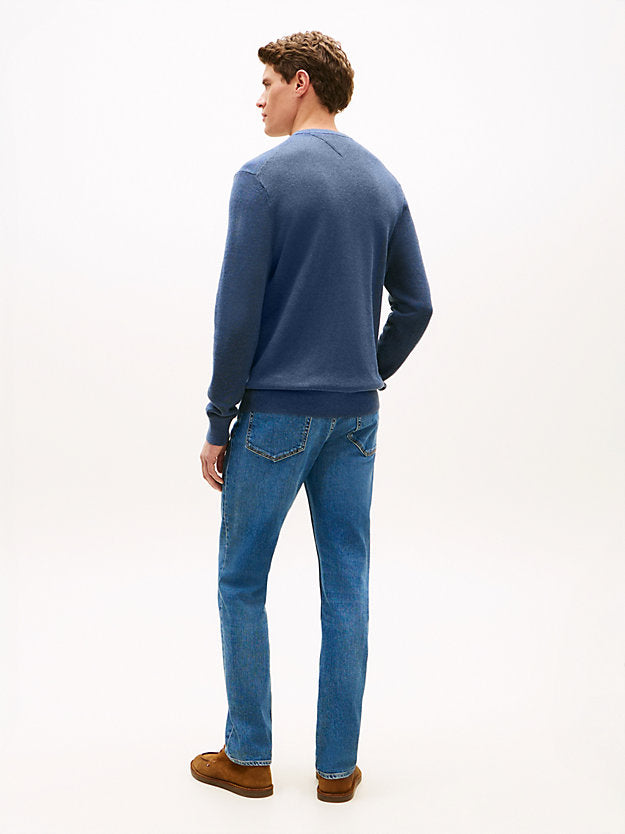 Flag Embroidery Textured Crew Neck Jumper