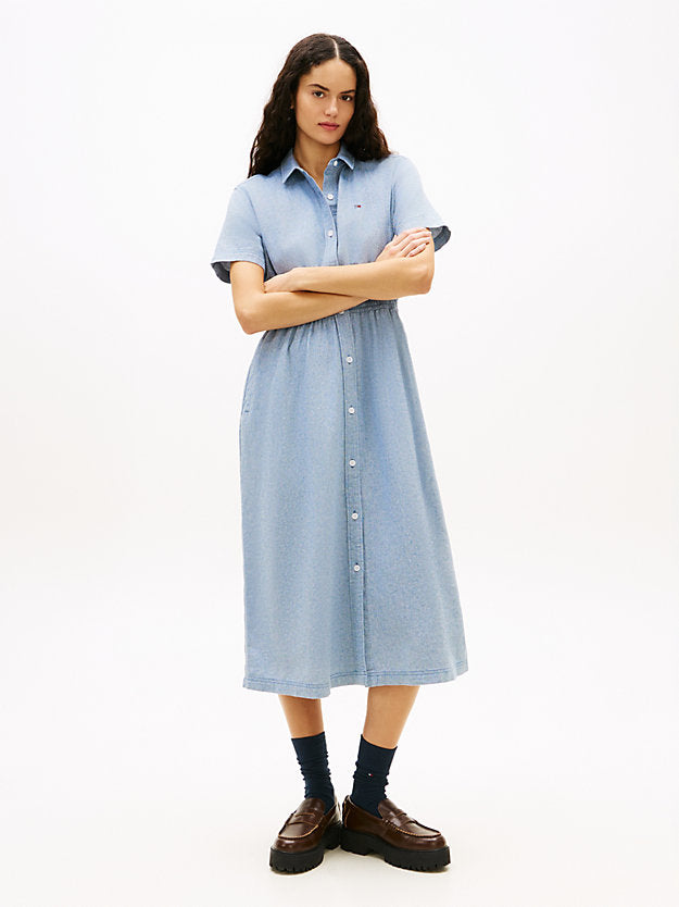 Relaxed Linen Blend Maxi Shirt Dress