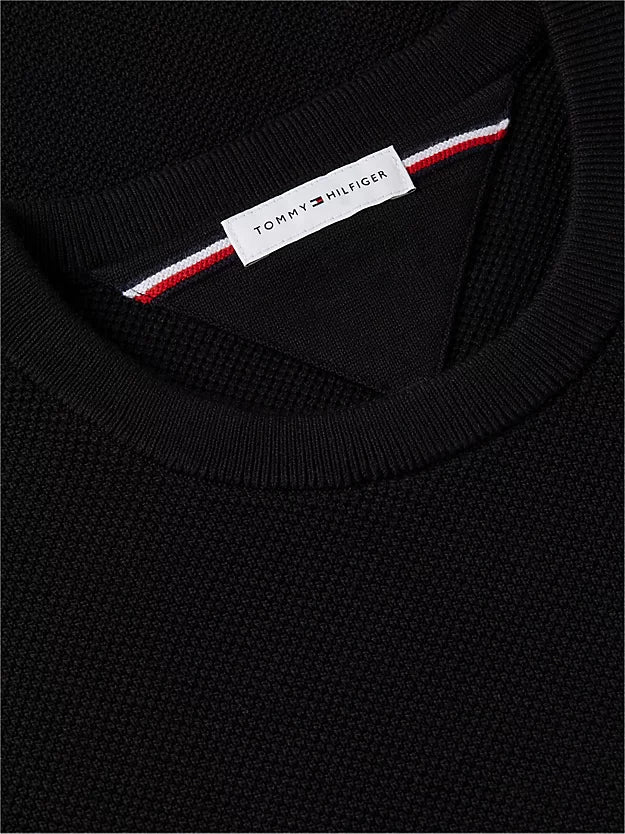 Flag Embroidery Textured Crew Neck Jumper