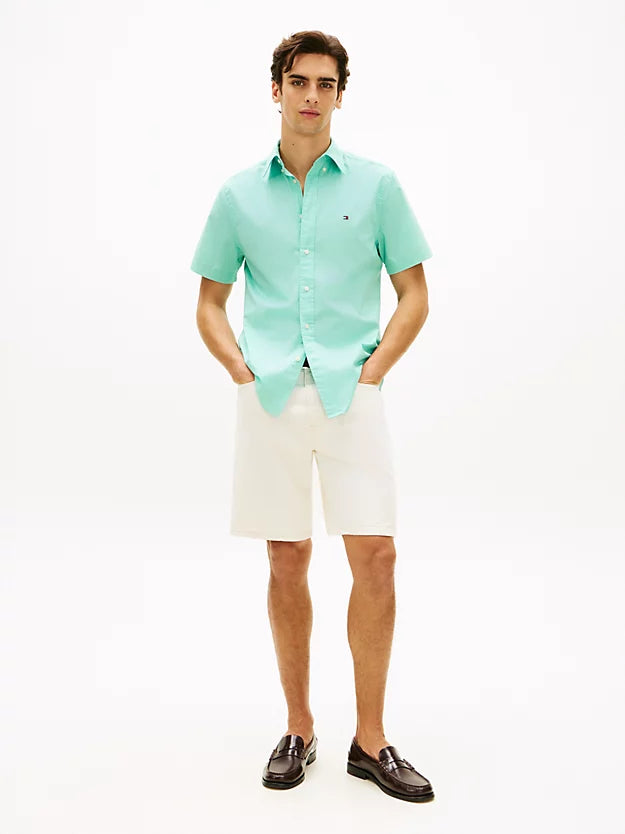 Flex Regular Fit Poplin Short Sleeve Shirt