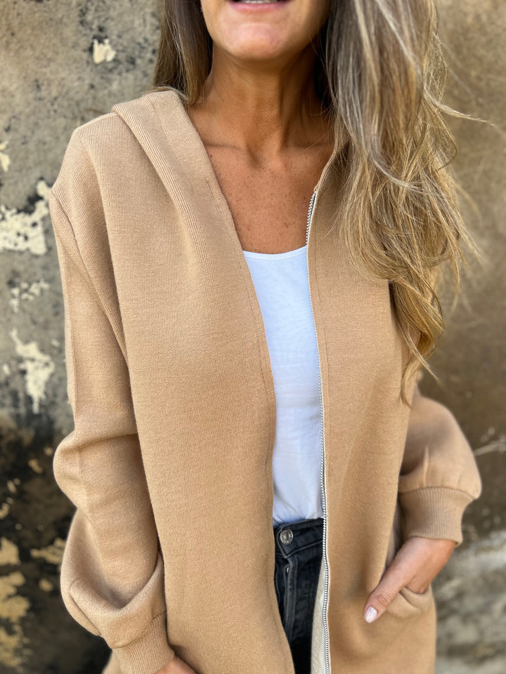 SOLDE DÉSTOCKAGE🔥 Veste décontractée à col rond zippée à manches longues