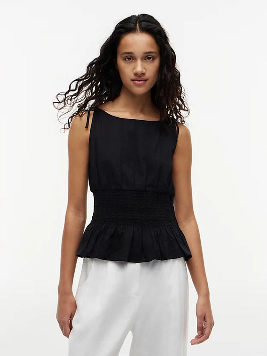 Smock Seersucker Tie Strap Top