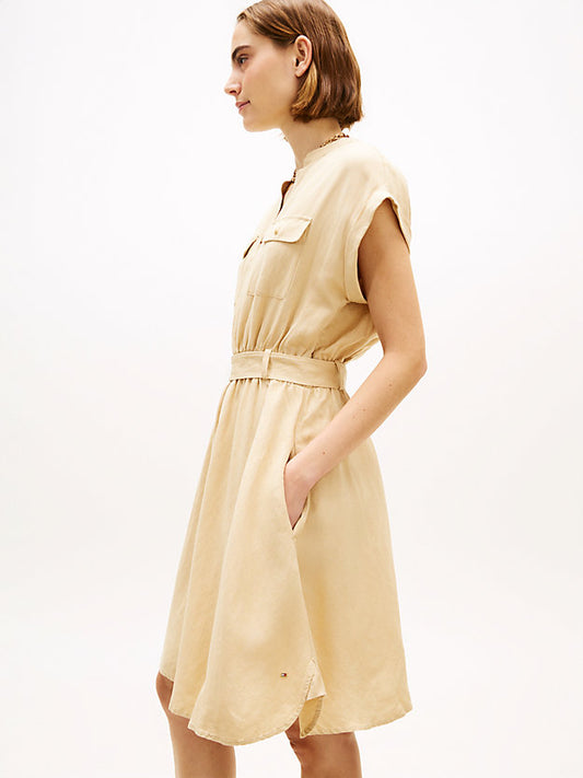 Belted Relaxed Mini Shirt Dress