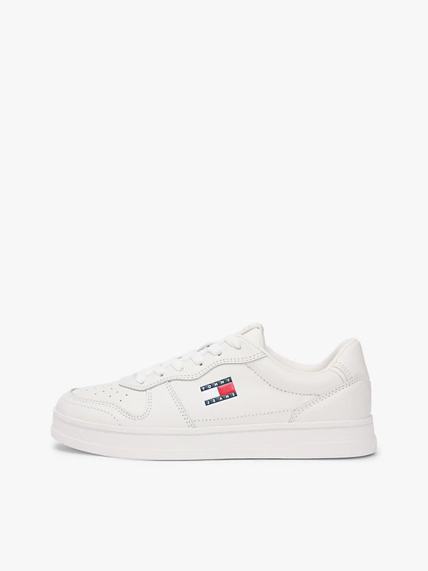 The Greenwich Leather Contrast Heel Trainers