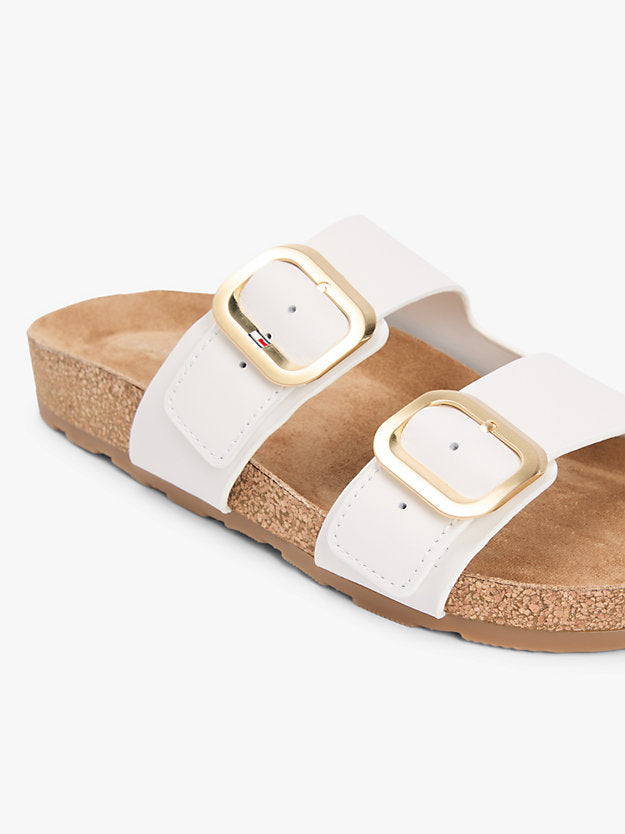 Leather Double Strap Cork Sandals
