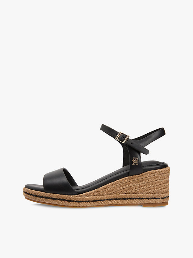 Monogram Leather Wedge Espadrilles