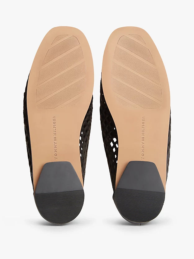 Cutout Leather Penny Loafers
