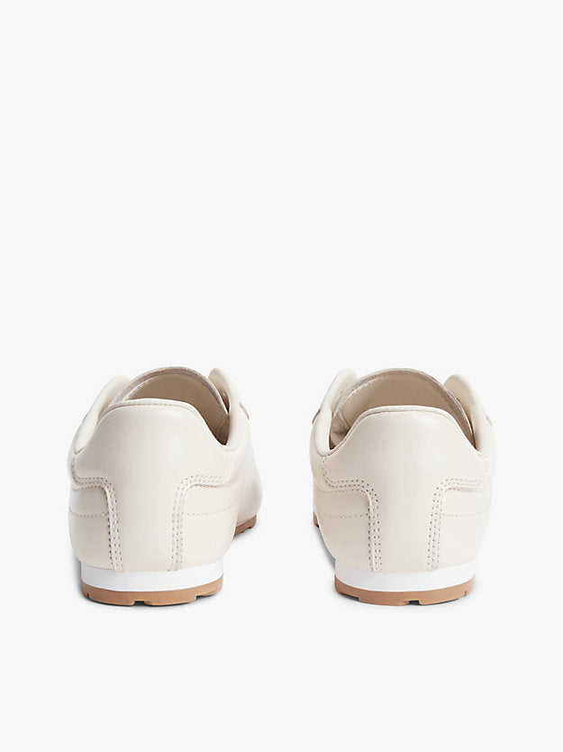 Monogram Plaque Leather Trainers