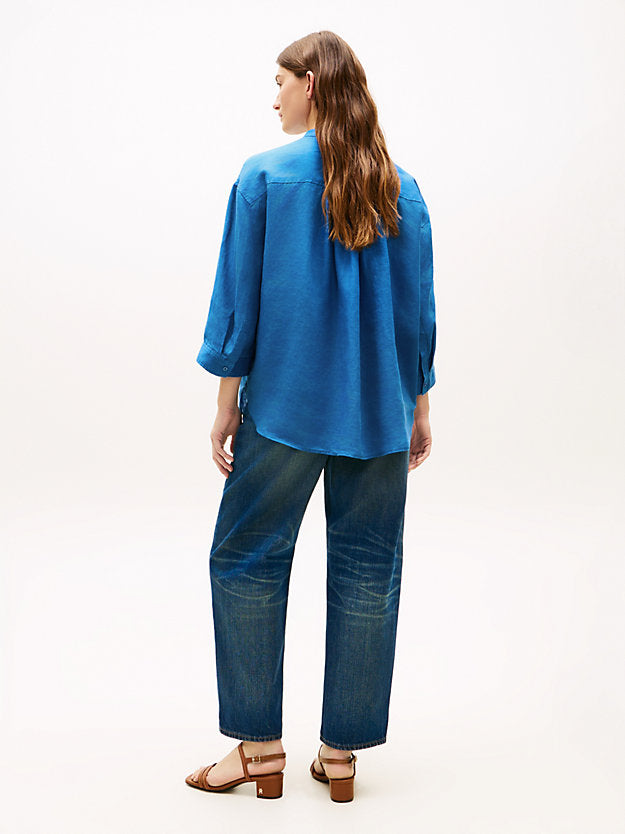 Relaxed Fit Pure Linen Half Sleeve Shirt