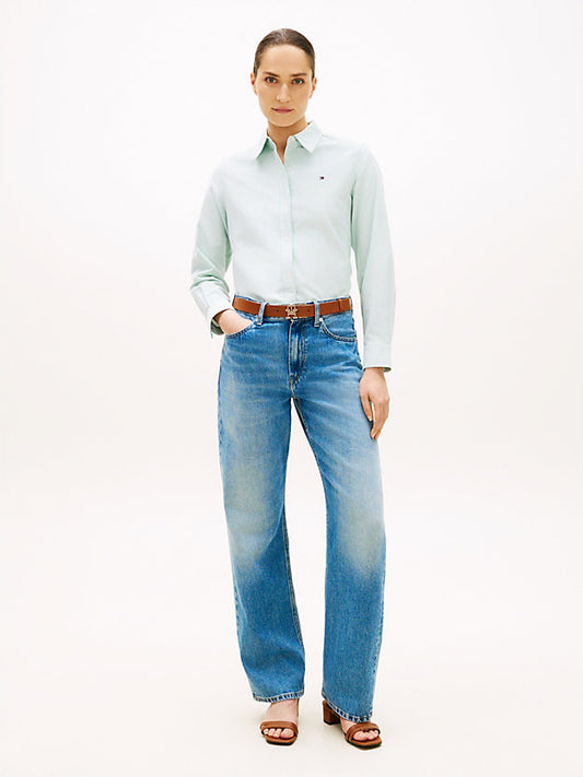 Relaxed Fit Flag Embroidery Oxford Shirt