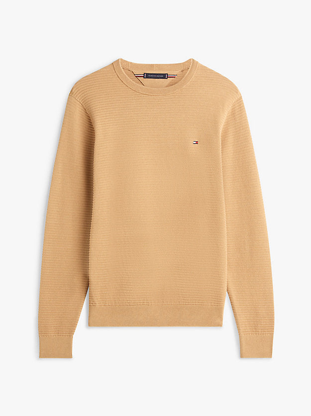 Textured Knit Crew Neck Jumper