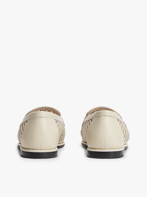 Cutout Leather Penny Loafers