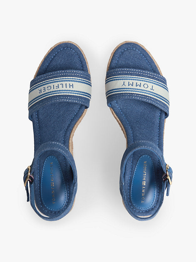 Canvas Denim Wedge Espadrilles