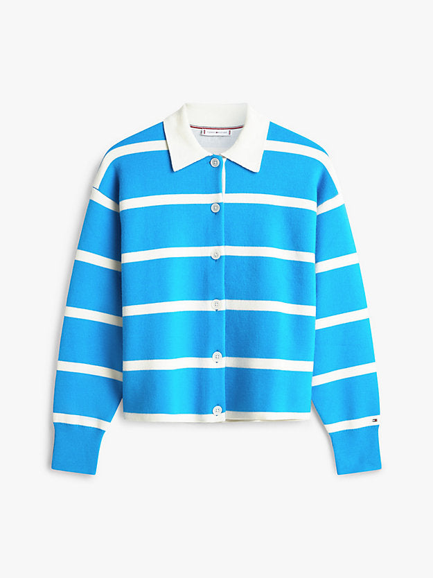 Pure Wool Oversized Rugby Cardigan