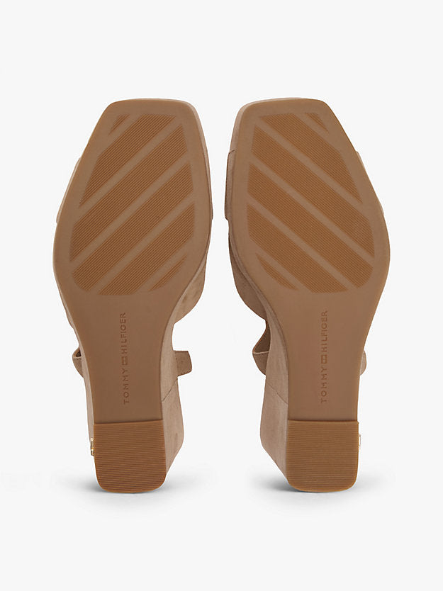 Suede High Wedge Heel Sandals