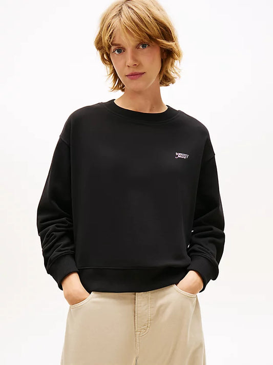 Athleisure Metallic Logo Relaxed Sweatshirt